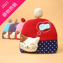  South Korean cute and practical zipped female style small zero wallet Cartoon pull-out key bag Drawing Rope Lock Spoon Bag