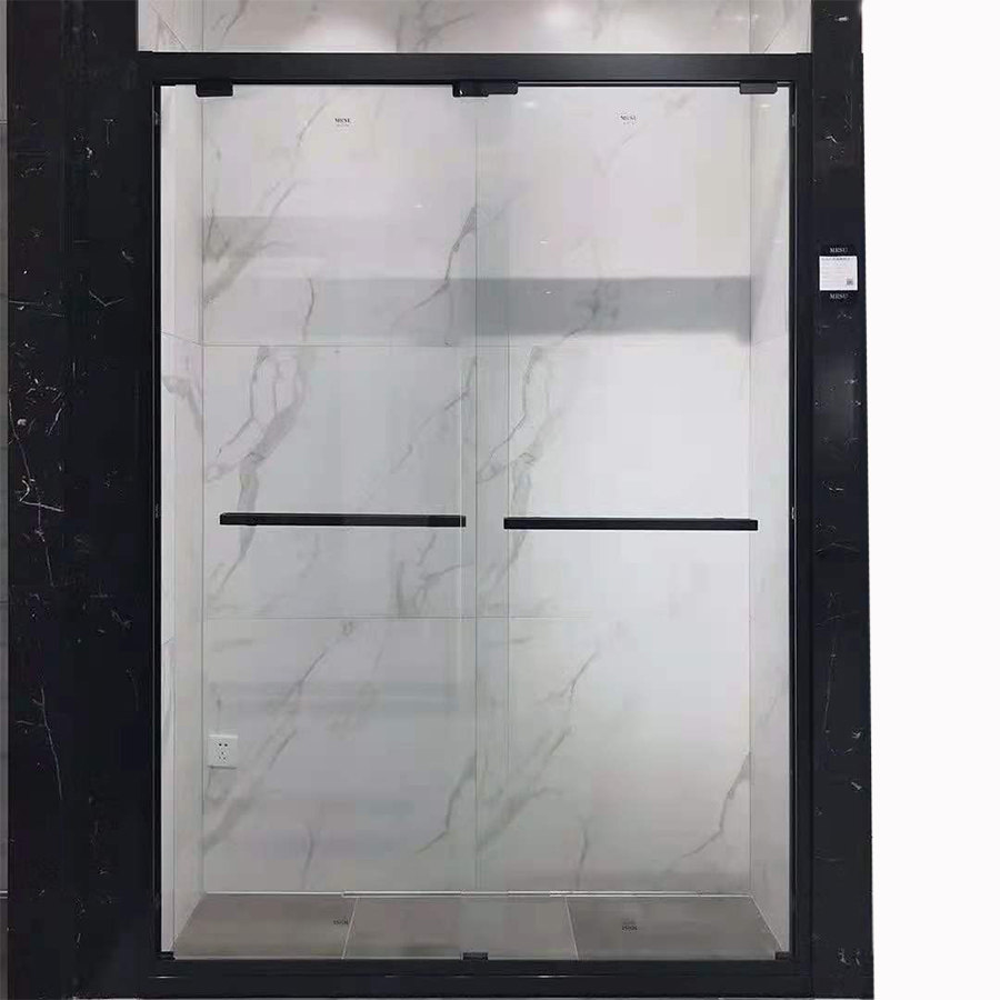 New high-end type black 304 stainless steel shower room sliding door toilet tempered glass partition bathroom