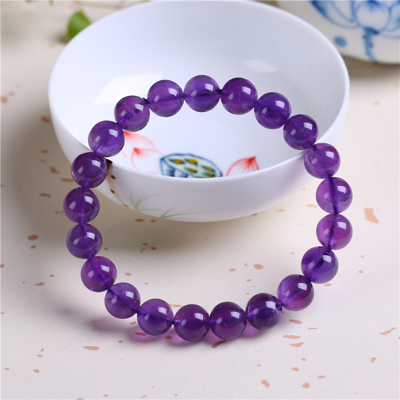 Natural amethyst Handmaid Purple Crystal Single Ring Hand Condensed with Natural Crystal Ornament Gift