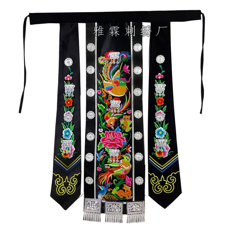 New Miao silver accessories Embroidery Belt ethnic minority clothing Clothing Brigade Pat skirts Accessories Ethnic Wind Photo Belt-Taobao