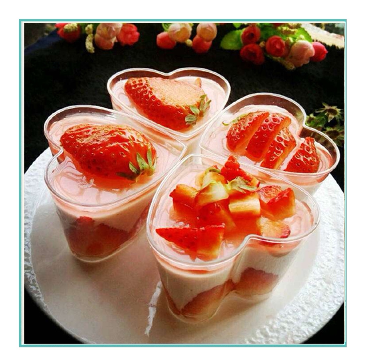 Сердце одна чашка -время Жесткий пластик сердце мусс чашка пудинг чашка десерт чашка лами Советский кубок пластик прозрачный 25 