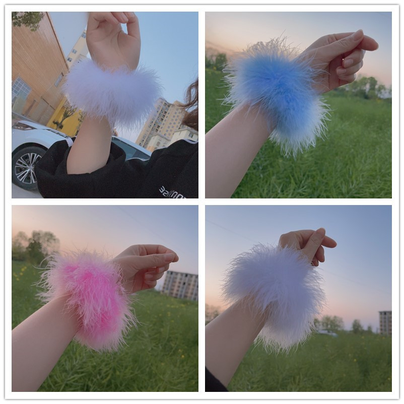 Feather Hand Flower Meritocratic Fur Hand Ring New Dance Accessories Performance Supplies Super Fairy Bridesmaid Feather Wrist Accessories Arm Ring-Taobao