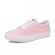 Renben canvas shoes pink small pink shoes girls white shoes black low-cut flat women's shoes Korean style student sneakers