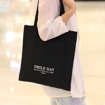 Woman Single Shoulder Bag Black Sails Cloth Bag Day Series Ins Original Cloth Bag Large Capacity Tote Brief Zip