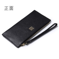 Real Leather Lady Long Style Zip Wallet Woman Leather Clip Fashion Money Clip Large Capacity Cow Leather Multifunction Ultra Slim New