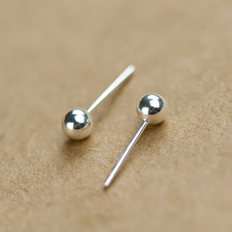 s990 foot silver ear pin raising ear hole small raising earthen bar Bent Hook Mini Bean Ears Accessories for men and women ornaments Two pairs of clothing