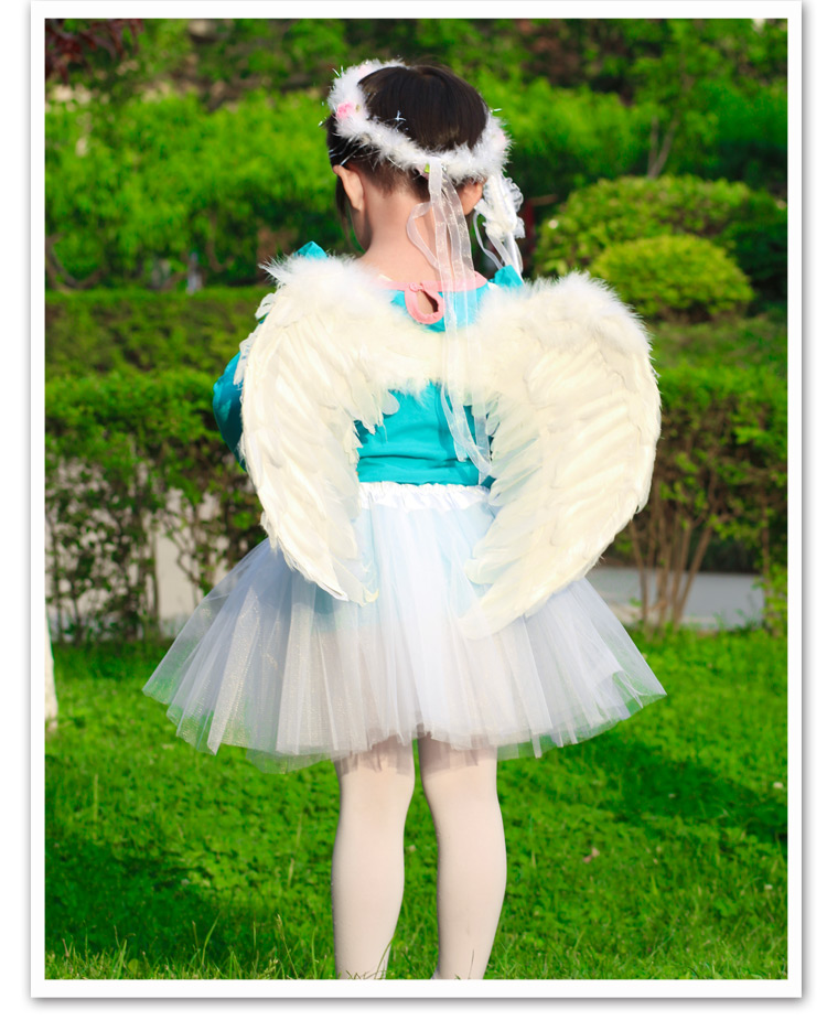 Giáng sinh cho trẻ em Sân khấu biểu diễn Angel Wings Đạo cụ White Pink Feather Wings - Sản phẩm Đảng / Magic / Hiệu suất đồ hóa trang cho bé gái