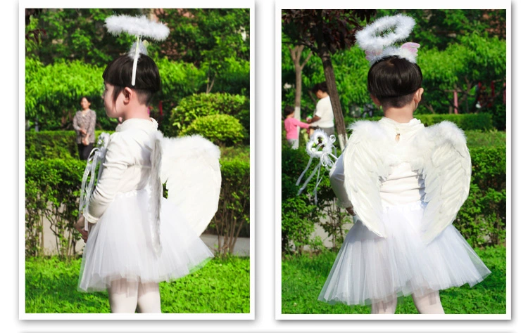 Giáng sinh cho trẻ em Sân khấu biểu diễn Angel Wings Đạo cụ White Pink Feather Wings - Sản phẩm Đảng / Magic / Hiệu suất