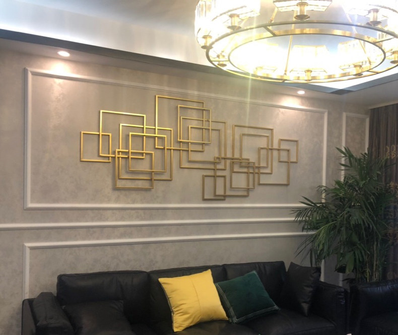 Simple modern metal wall decoration pendant Light luxury wrought iron living room dining room wall decoration entrance bedroom background wall decoration