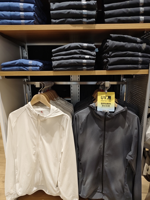 Uniqlo Men's and Women's Clothing Dry-Ex Quick-Drying High-Elasticity Anti-Uv Hooded/Sun Protection Clothing 487511 483975