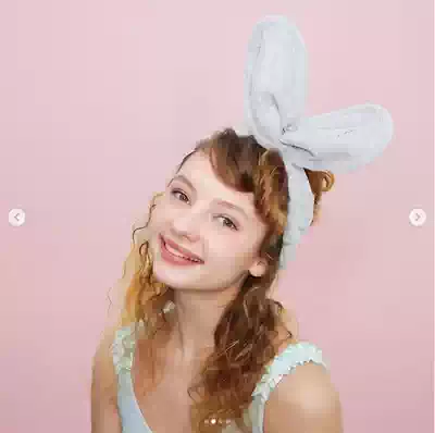 Spot gray ice with face wash hair tie Japanese Cogit rabbit ear dry hair hair tie