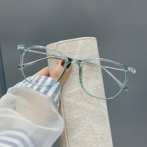 Korean version of transparent tennis red vegan face frame Womens large face Slim Ins Wind Nearsightedness Glasses Frame can be worthy