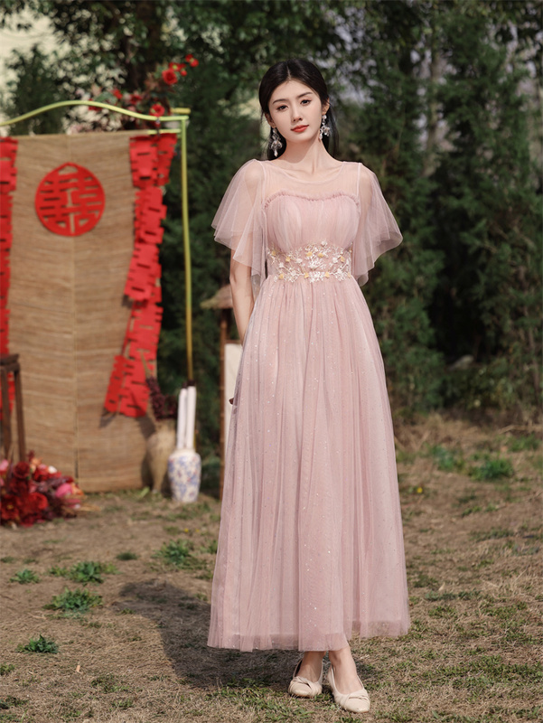 Plus-Size Bridesmaid Dresses for the Sister Group, Slimming and Elegant, 2025 New Style, Extra-Large Long Gown, Stylish Performance Outfit