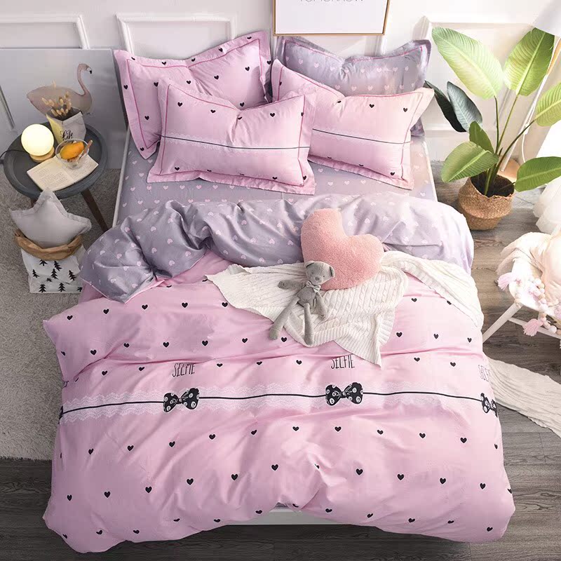 2021 Spring and summer special American pastoral AA version small fresh cotton twill 60 1 8m bed cotton four-piece set