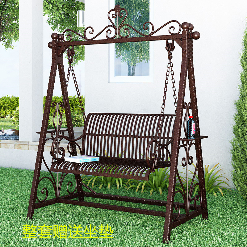 Outdoor swing courtyard hanging basket double rocking chair garden outdoor iron darling hanging chair yard balcony leisure swing