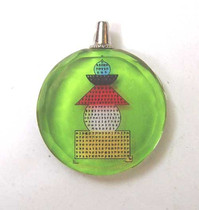 Green Bottom Treasure Basket Tower Cursive Wheel Crystal Cursive Wheel Pendant