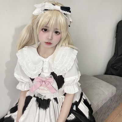 taobao agent Genuine Japanese double-layer doll, jacket, Lolita style, doll collar, long sleeve, with short sleeve