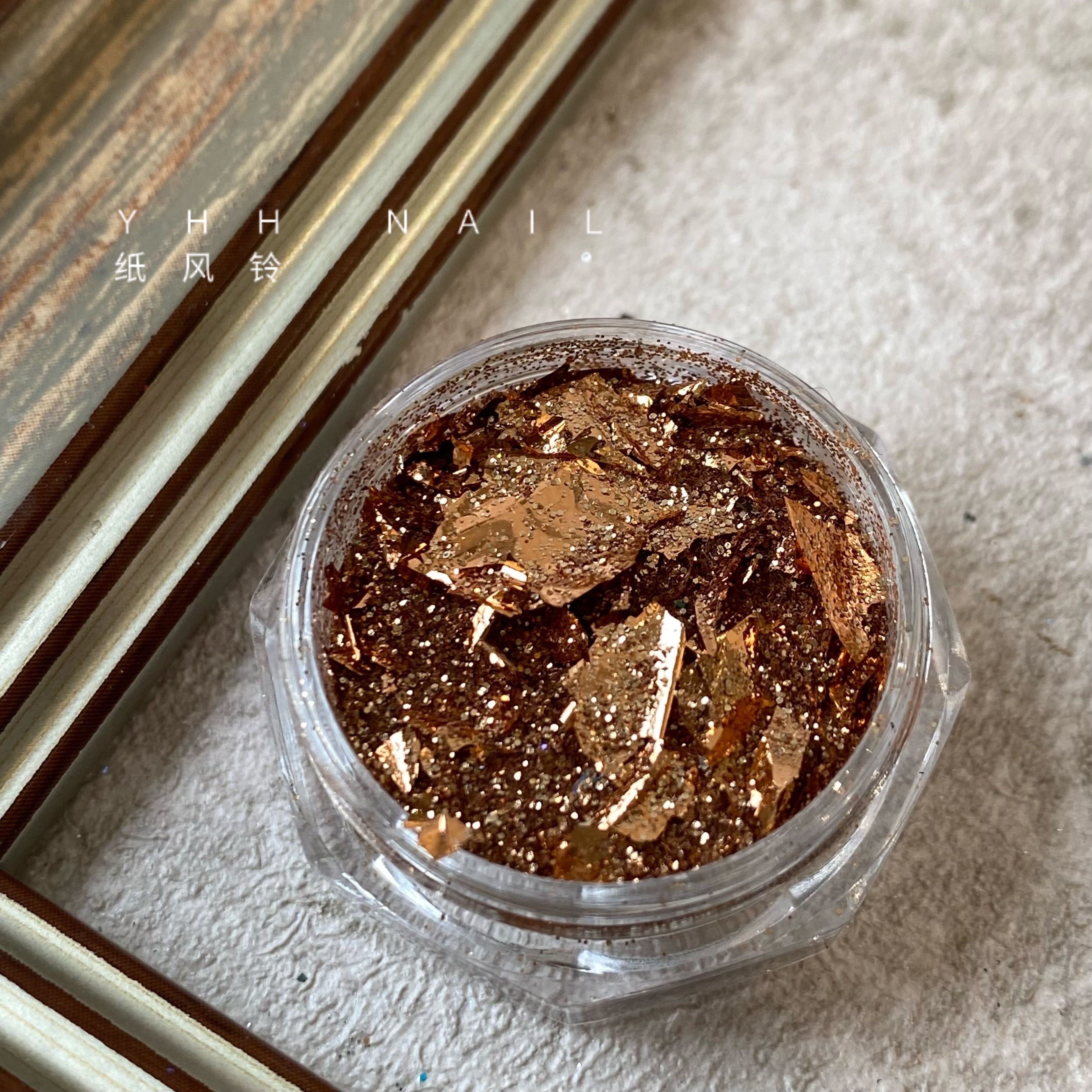 Cherry - He nail flash flour fine powder orange mixed powder limited powder gold foil