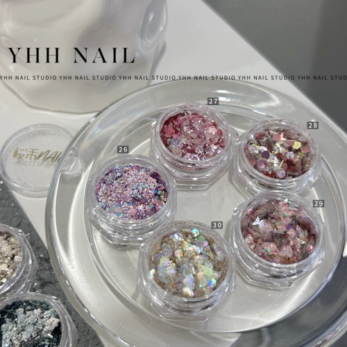 Многоцветные качественные блестки для ногтей для маникюра, 40 оттенок