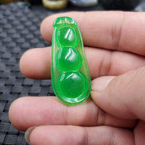 Year of birth quartzite jade bean pendant green kidney bean pendant bean green bean pendant jade pendant necklace