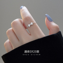 This life year S925 pure silver butterfly knot sensation ring female INS Japan-ROK drawable chain adjustable ring gift