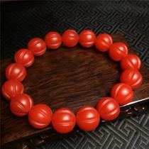 Authentic original ore southern red pumpkin bead bracelet agate single circle bracelet couple matte holiday gift stone
