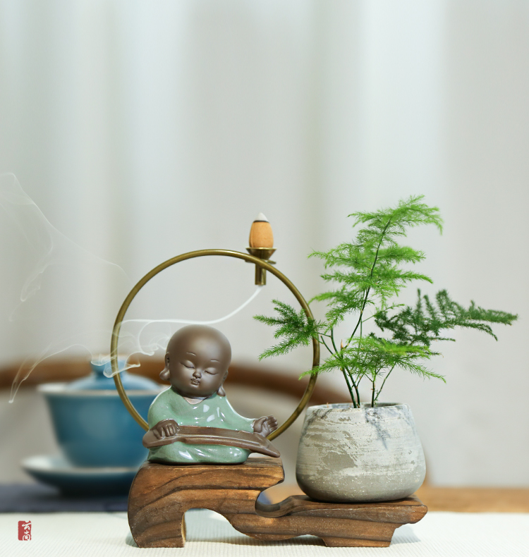 Yun Shang Zen lại thơm trà hoa pet trang trí nội thất Trung Quốc đồ trang trí đồ nội thất hương đốt trà phụ kiện trang trí phòng khách nhỏ