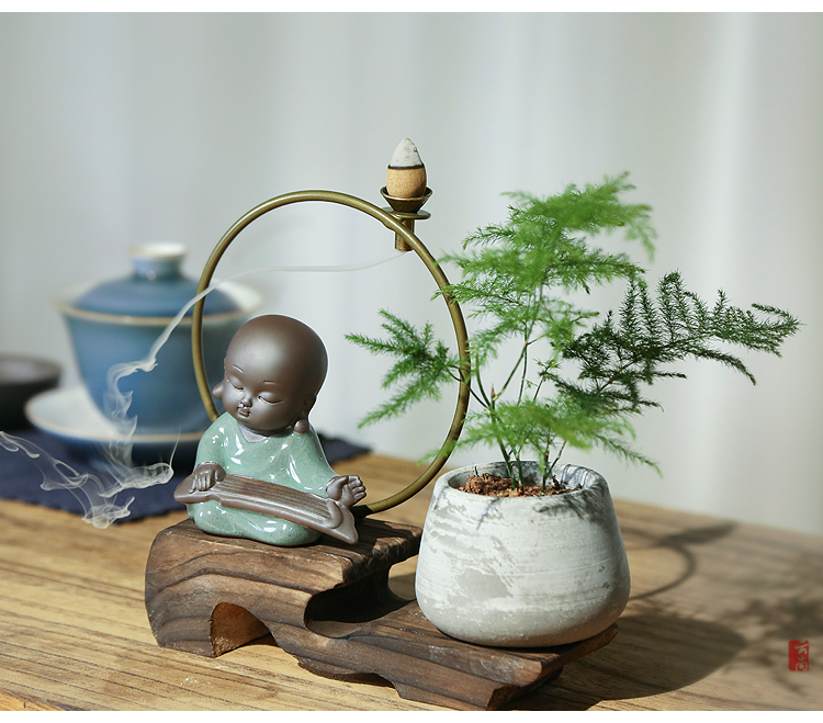 Yun Shang Zen lại thơm trà hoa pet trang trí nội thất Trung Quốc đồ trang trí đồ nội thất hương đốt trà phụ kiện trang trí phòng khách nhỏ