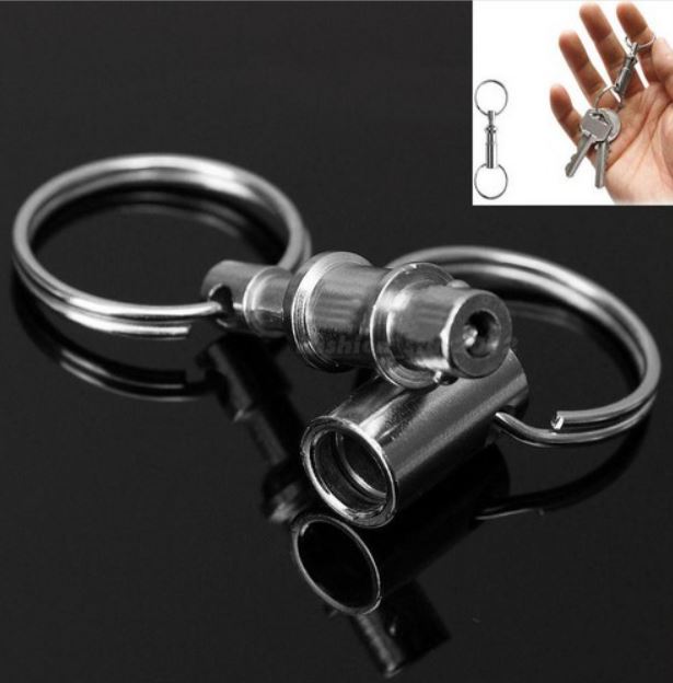 Outdoor mother-in-law key ring Quick disassembly key ring Detachable shackle double ring key chain Foreign trade supply