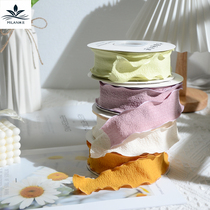 4cm wave lace lace yarn with pleated silk with bouquet packaging satin with handmade diy material strap butterfly knot webbing