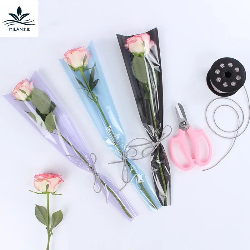 New Flower Packaging Single Bag Flower Bag Bouquet Bouquet Material Bag Frosted Single Bag