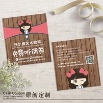 Cute girl voucher clothing childrens clothing store painting art training class free trial lesson card design customization