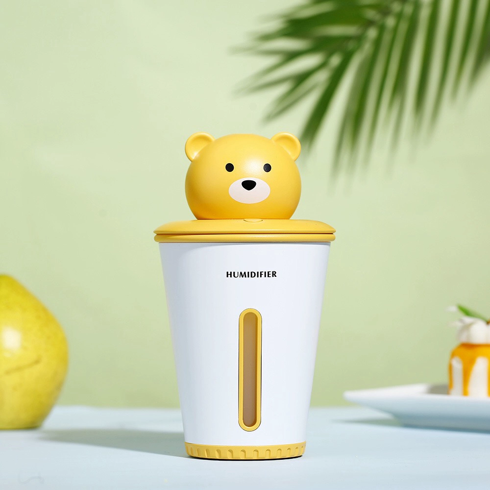 Dễ thương gấu độ ẩm sương mù nặng khối lượng xe nhà văn phòng câm ánh sáng đêm nhỏ mẹ và bé tùy chỉnh món quà - Máy giữ ẩm