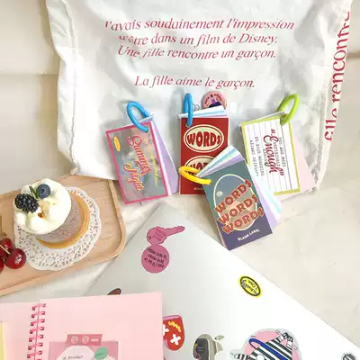 BlankLabel bull retro girl heart creative color page blank Word Book notepad color circle mini book