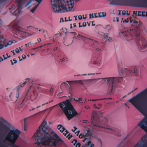 All You Need is love glitter retro ins keychain airpods pendant mobile phone pendant
