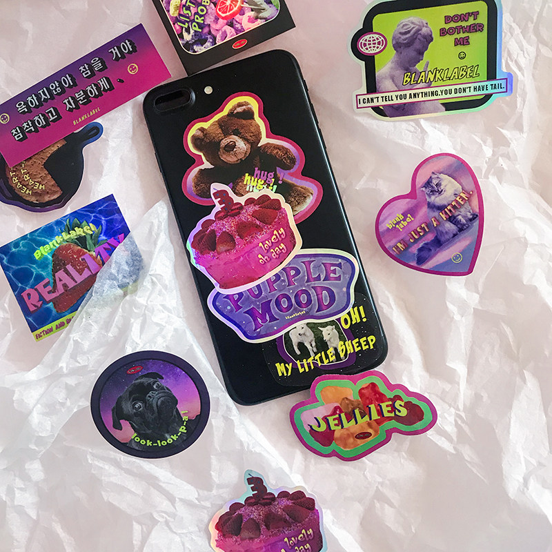 BlankLabel Comeback Laser Sticker Suitcase Notebook Waterproof Insulation Cup Sticker Hand Ledger Material