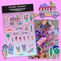 Spot) Monsters Carnival Korean funny design sticker Handbook material luggage computer sticker