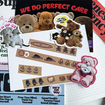 BlankLabel ins retro girly element bear gourmet pink Cupid candy and paper tape