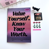 BlankLabel A5 universal notebook blank color page horizontal line 4 color into learning diary