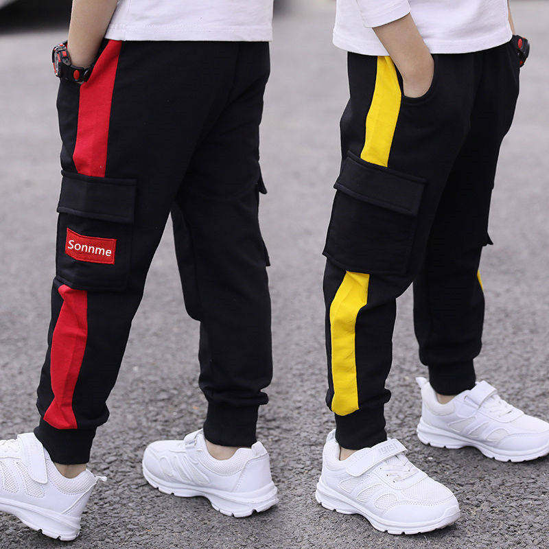 Boys Spring Pants Children's Casual Thick Cotton Pants 2021 New Thin Sports Pants Big Boys Korean Casual Pants Trend
