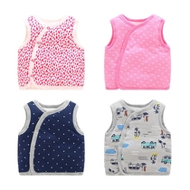 (Broken code clearance) baby vest autumn and winter clothes thick baby chopping shoulder warm newborn small vest horse clip