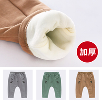 Autumn and winter newborn trousers 0-1-2 years old male and female baby thick pants baby explosive cartoon plus velvet pp pants