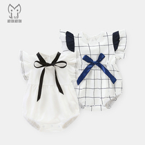 (Broken code clearance) baby jumpsuit summer newborn clothes summer cotton coat short sleeve thin