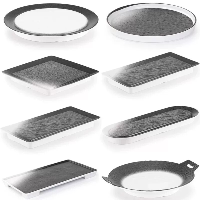 Hot Pot and Barbecue Restaurant Flat Plate Buffet Restaurant Barbecue Rectangular Melamine Imitation Porcelain Side Dish Sushi Plate Commercial Tableware Hot Pot and Barbecue Restaurant Flat Plate Buffet Restaurant Barbecue Rectangular Melamine Imitation Porcelain Side Dish Sushi Plate Commercial Tableware