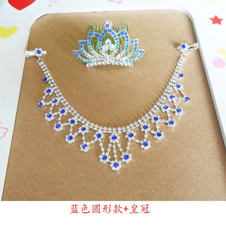 Trẻ em trán headgear đầu cô dâu tóc vương miện cô gái pha lê công chúa chuỗi trán chuỗi lông mày mặt dây chuyền kẹp phồng chân tóc