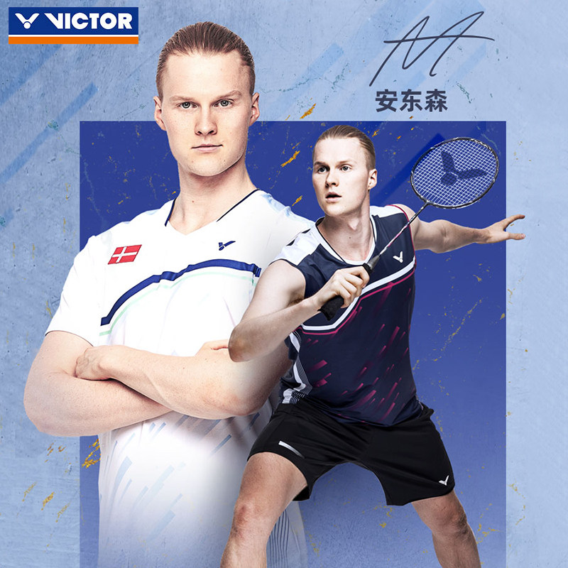 VICTOR Victor victory men's and women's quick-drying and breathable Antonsen competition badminton suit short-sleeved 30003