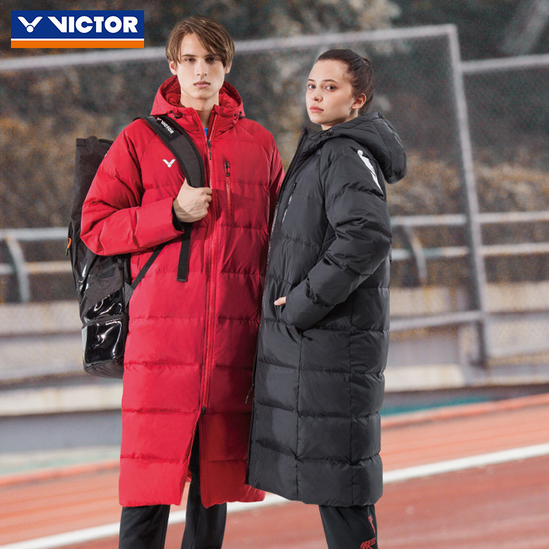 VICTOR Victor victory down padded jacket mid-length hooded warm windproof thickened male and female 25703 duck down