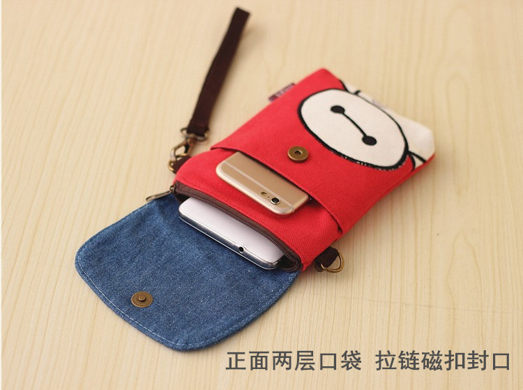Túi điện thoại di động nữ 2018 new mini túi mùa hè hoang dã túi xách tay vải purse canvas túi messenger túi đựng điện thoại