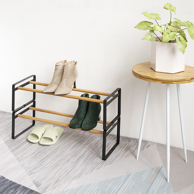 Natural Wood Style Japanese Minimalist Shoe Rack Yamazaki Multi-Layer Solid Wood Entryway Slipper Storage Rack Home Entrance Shoe Rack