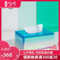 KP Nordic style light luxury tissue box Bedroom desktop waterproof hotel commercial bathroom hand wipe high facial value paper box